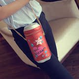 美国潮牌2016春夏新款可乐包个性杯子包涂鸦卡通易拉罐链条包