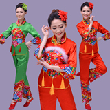 现代新款秧歌服女装民族舞蹈演出腰鼓服装广场舞扇子舞服装中国风