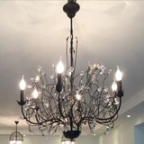 铁艺美式乡村树枝型吊灯地中海卧室餐厅创意客厅灯美欧式水晶吊灯
