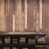 复古彩色木条木质木板大型壁画咖啡奶茶店休闲吧KTV木纹墙纸壁纸