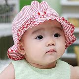 婴儿盆帽夏季宝宝帽子遮阳帽韩国儿童太阳帽纯棉男女童帽0-3-6月