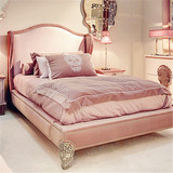 上海特价后现代布艺软靠双人儿童床蓝色欧式粉色单人床全套可定制