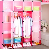 贝多拉简易衣柜钢架折叠衣橱塑料组装成人衣柜组合树脂儿童收纳柜