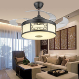 新中式风扇吊灯餐厅家用客厅风扇灯带遥控LED电吊扇灯 隐形吊扇灯