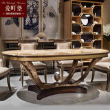 拉卡萨拉迪娃家具实木雕花手绘欧式奢华长餐桌美式新古典餐桌餐台
