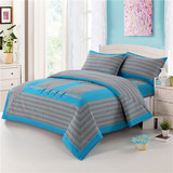 高档精纺纯棉的床单单件1.8m2.5米方格条纹床单夏凉布外贸品质