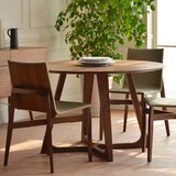 北欧老榆木餐桌椅组合简约圆形餐桌美式实木餐桌圆形餐桌桌椅特价