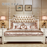上止正家具卧室美式全实木双人床1.8米2m欧式新古典真皮大床婚床