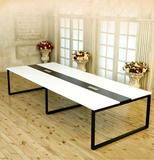 厂家直销办公家具简约现代时尚钢架会议桌板式会客桌长条形桌