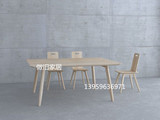 北欧loft长方形实木电脑桌创意餐桌办公桌现代简约书桌会客桌