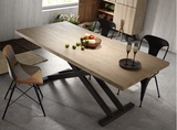 美式铁艺实木设计师书桌电脑桌办公桌椅复古餐桌简约做旧工作台