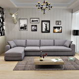 美式乡村布艺沙发北欧小户型可拆洗现代转角L型组合沙发三包到家