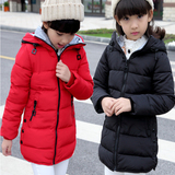 2016新款韩版冬装女童棉衣外套儿童羽绒服中长款带帽加厚休闲棉袄