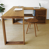 优木新款组装家具日式白橡木实木转角及各种书桌电脑桌办公桌定制
