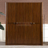 乌金木色实木衣柜四门1.8米开门顶柜中式组合整体带抽屉储物衣橱