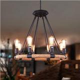 美式创意个性铁艺复古吊灯爱迪生麻绳灯饰酒吧餐厅卧室工业风灯具