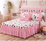 纯棉床裙床罩全棉1.2米1.8床罩1.5m单件韩式可爱女孩粉色床裙包邮