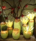 新品小号美式乡村上市手工陶罐土陶组合景观软装饰品粗陶花瓶花器