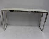 现代中式不锈钢玄关台简约沙发背几时尚门厅柜端景台大理石玄关桌
