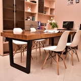多功能铁艺实木电脑桌简约现代创意办公桌卧室简易书桌笔记本桌子