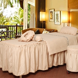 特价新品田园纯色加厚纯棉美容床罩四件套按摩床罩 床单定制包邮