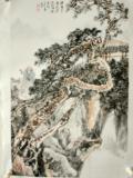 名家字画 中国美协会员 李庆杰 手绘国画 山水人物画3 真品 68x45