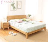 全实木床1.2米1.5米1.8米 简约现代卧室家具白橡木单人双人可定做