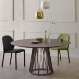 北欧个性创意家具 设计师实木圆形餐桌简约原木咖啡桌洽谈桌