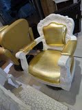 欧式高档玻璃钢剪发椅 金色美发椅 油压升降椅 理发椅 优质理容椅