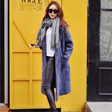 2016秋冬新款韩国西装领长款羊毛呢大衣夹棉加厚廓形显瘦女外套潮