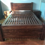 特价老榆木床全实木家具原木现代简约中式1.81.5米双人大床床头柜