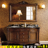 美式浴室柜组合仿古橡木卫浴柜落地洗手台洗脸盆柜实木欧式浴室柜