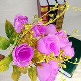 特价仿真花艺家居装饰花摆件大玫瑰假花客厅餐桌茶几单支插花绢花
