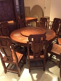 红木圆台非洲花梨木圆桌红木家具明清古典餐桌椅组合非花实木饭桌