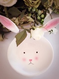 暖墨斋  日式小清新森系陶瓷碗  小兔子甜点果酱碟  万圣节礼物