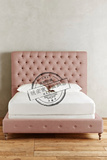 美式布艺床简约现代小户型卧室软包拉扣双人床欧式实木软包床定制