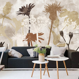 欧式手绘复古花卉壁纸卧室客厅沙发背景墙纸大型个性抽象壁画定制