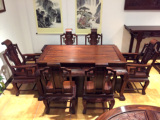 红木家具 东非酸枝木方餐桌椅组合 158卷书餐台明清古典中式
