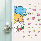 欢迎光临贴纸墙贴儿童可爱动物卧室装饰柜子玻璃门贴创意墙壁贴画