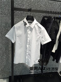 62123361 GXG男装 2016夏装新款 男士白色休闲斯文短袖衬衫 499
