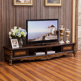 复古欧式电视柜 纯实木电视机柜2/2.2 2.4米美式新古典电视柜包邮