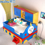 儿童衣柜床组合多功能床储物床带护栏子母床童床双层床柜床男女