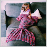 Mermaid tail blanket美人鱼尾巴沙盖毯加厚绒毯手工针织羊毛毯