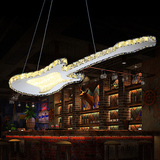 创意个性led餐厅吊灯饭厅酒吧吧台简约现代乐器吉他装饰鱼线灯具