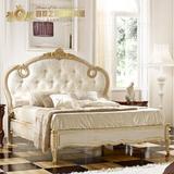 公主卧室实木床 现代简约高端家具 欧式实木雕花床 1.5米床定制
