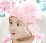 婴儿假发帽春秋0-3-6个月岁女童公主帽 男女儿童帽夏季女宝宝帽子