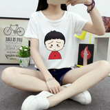 短袖体恤休闲显瘦半袖上衣服T恤女夏季韩国卡通小丸子学生闺蜜装
