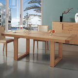美式复古原木全实木餐桌小户型 北欧松木茶几简约长方形餐馆桌椅