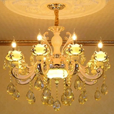 欧式水晶吊灯锌合金客厅灯天然玉石别墅酒店客厅蜡烛卧室餐厅灯饰