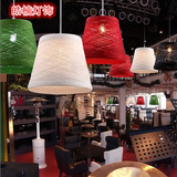 创意个性咖啡厅吧台餐厅吊灯 美式乡村麻球编织藤艺艺术鸟巢吊灯